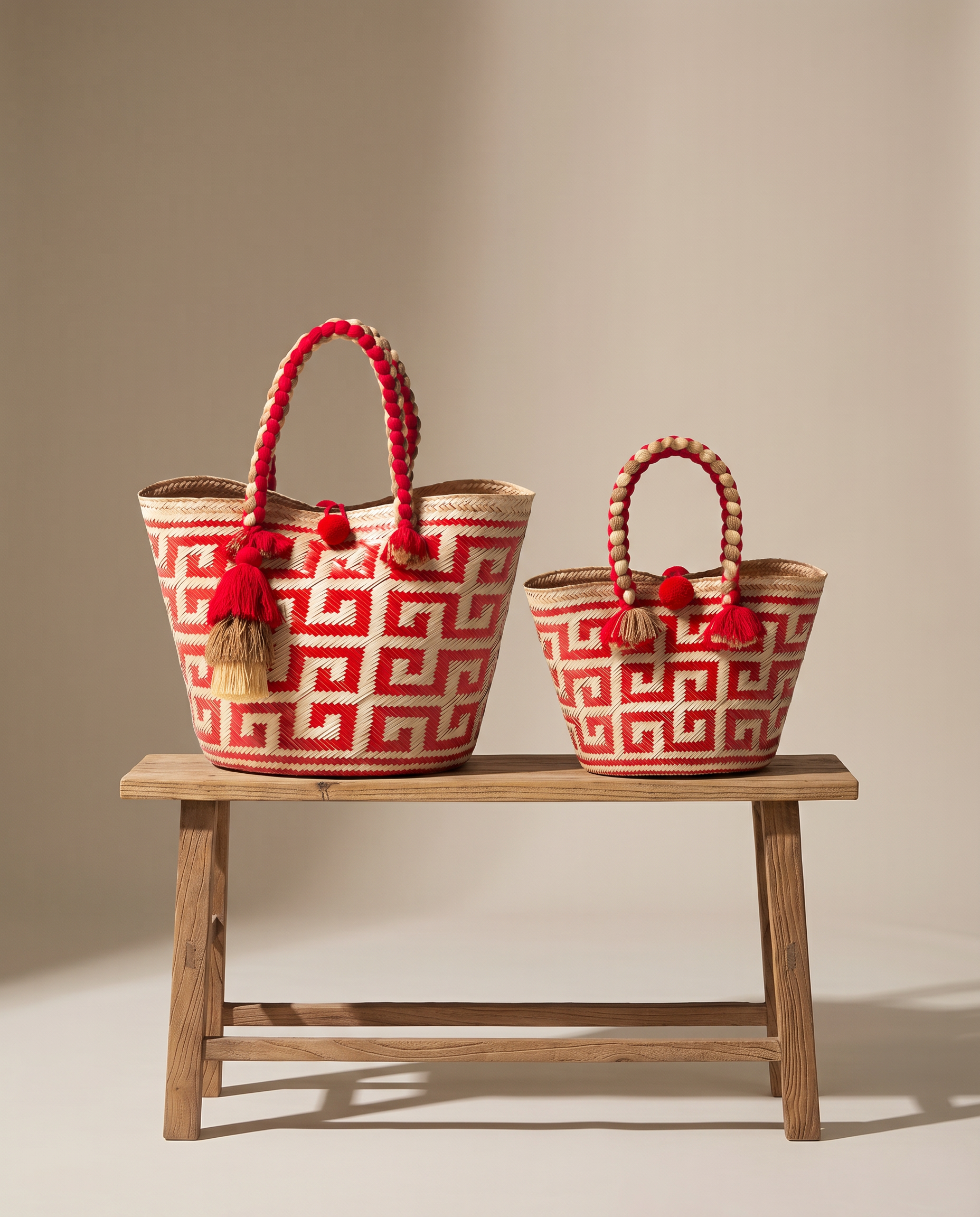 Iraca Meander Red Large Bag