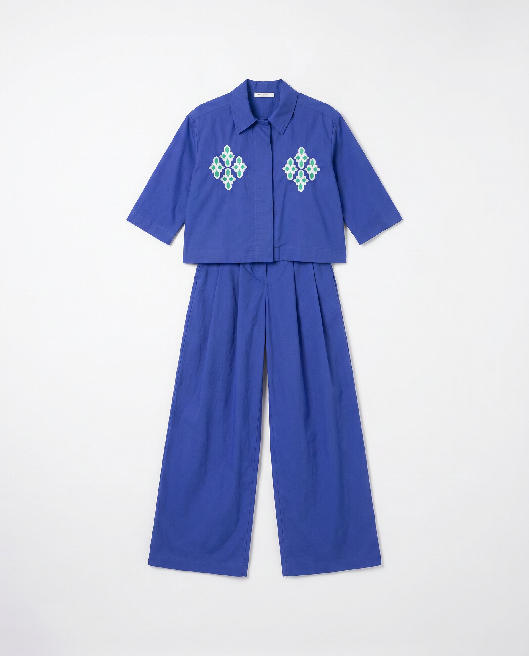 Estacio Intense Blue Embroidered Shirt