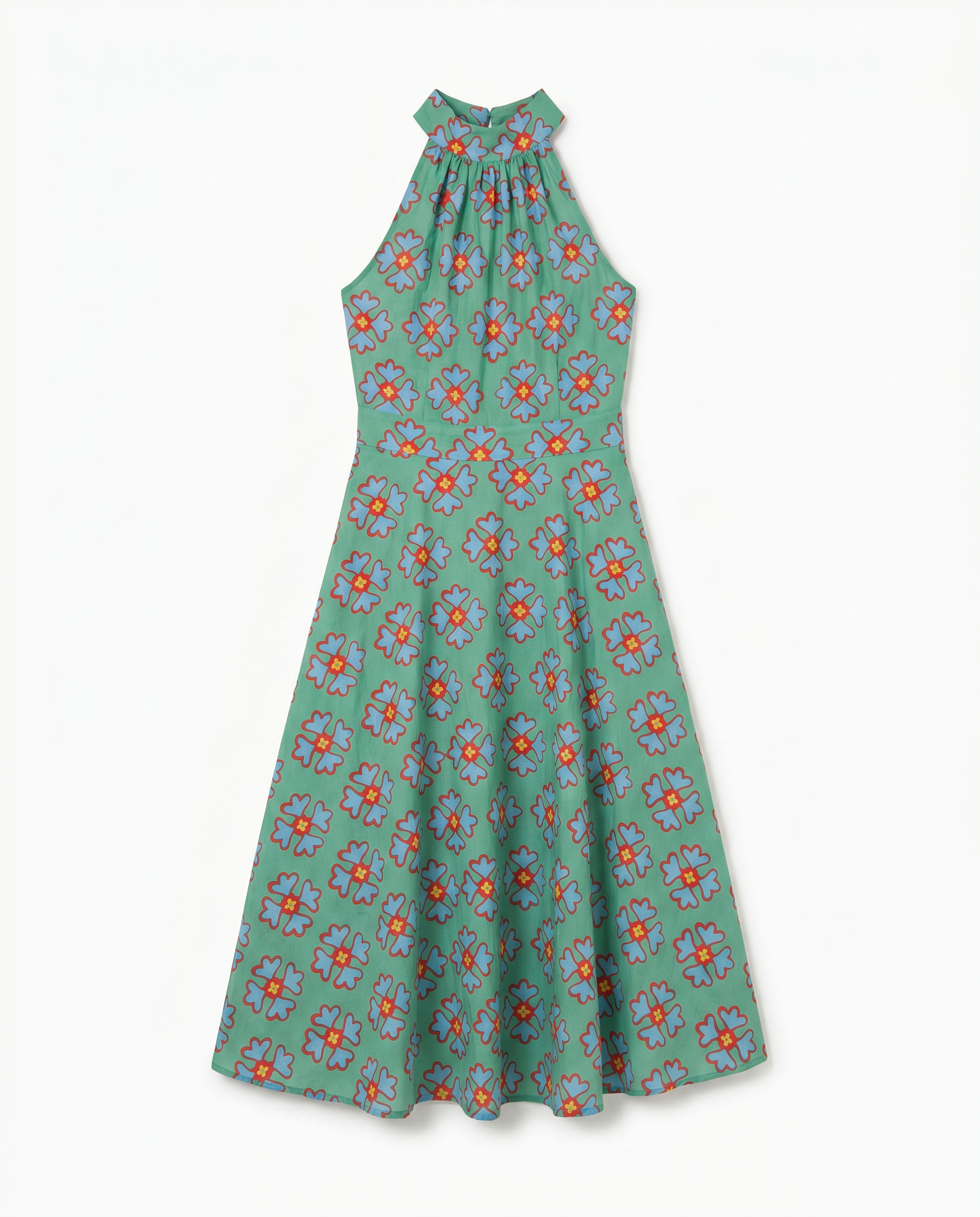 Vera Ludic Flowers Green Dress