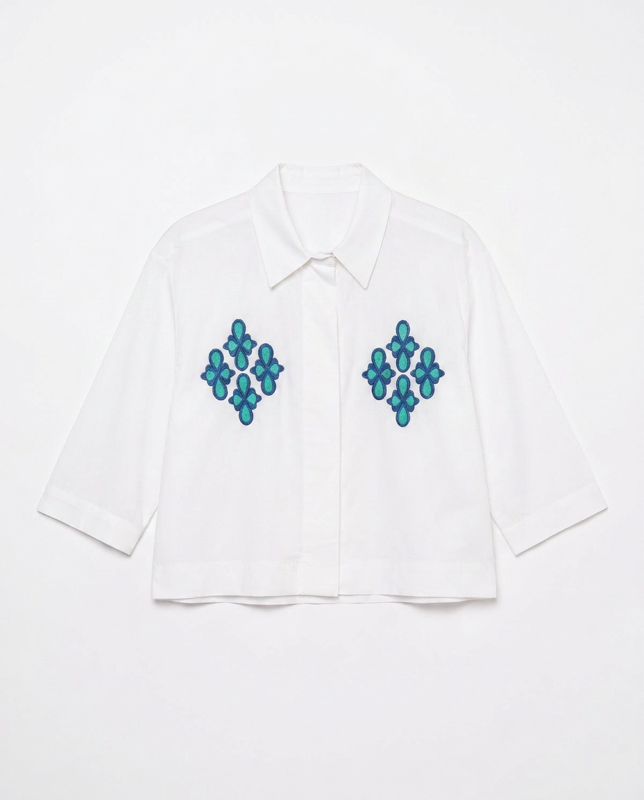 Estacio White Embroidered Shirt