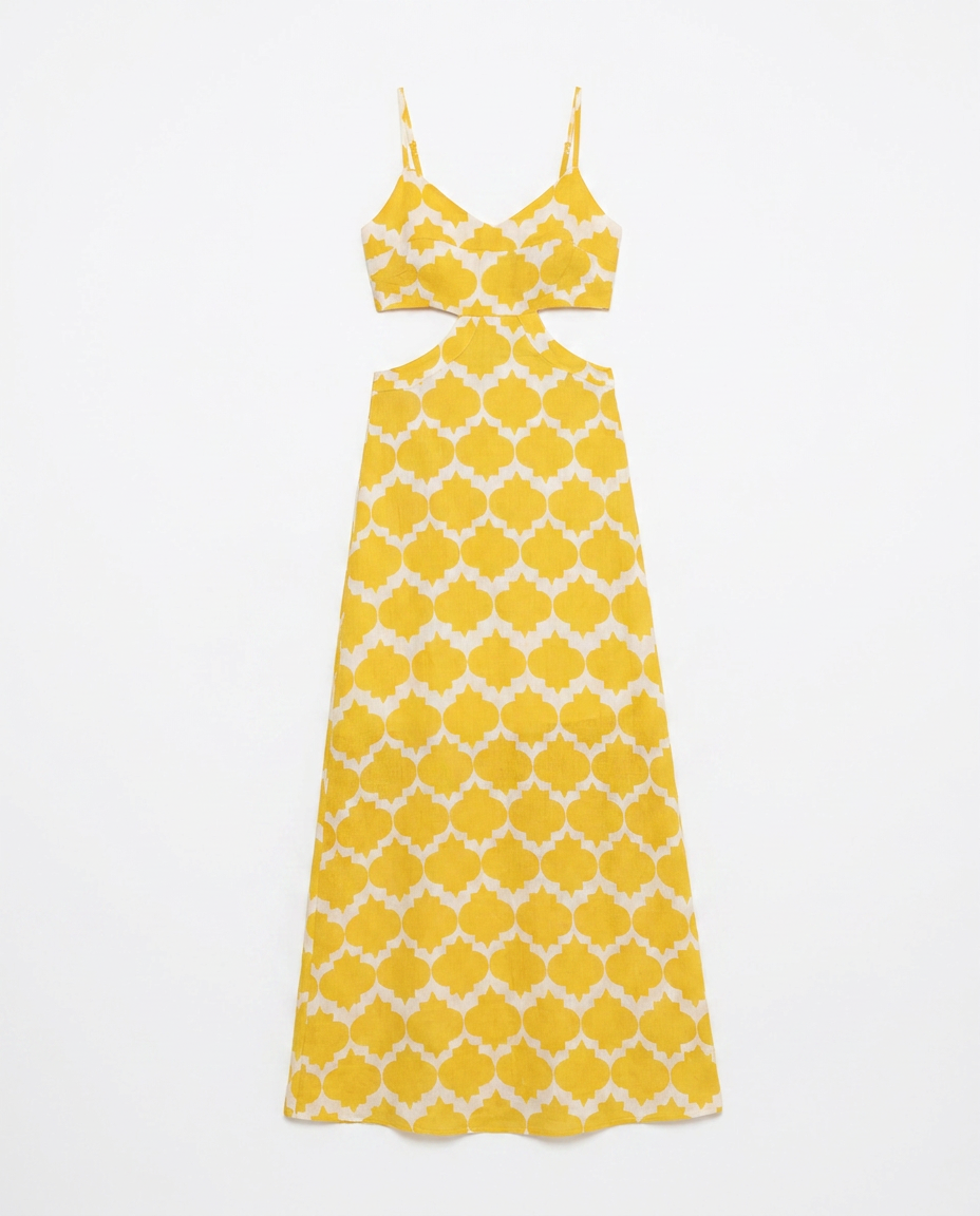 Lily Rombus Yellow Dress
