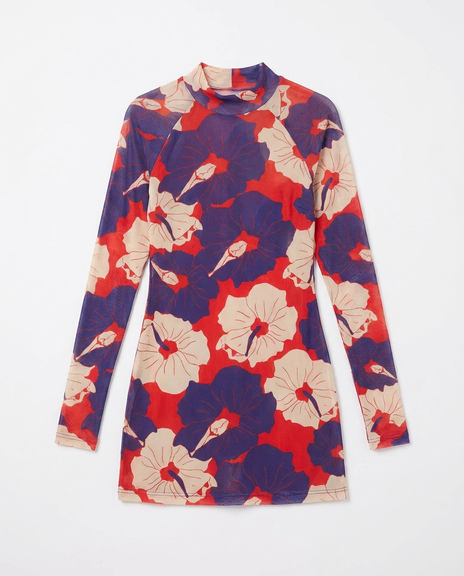 Purple and Red Poli Nation Mini Dress