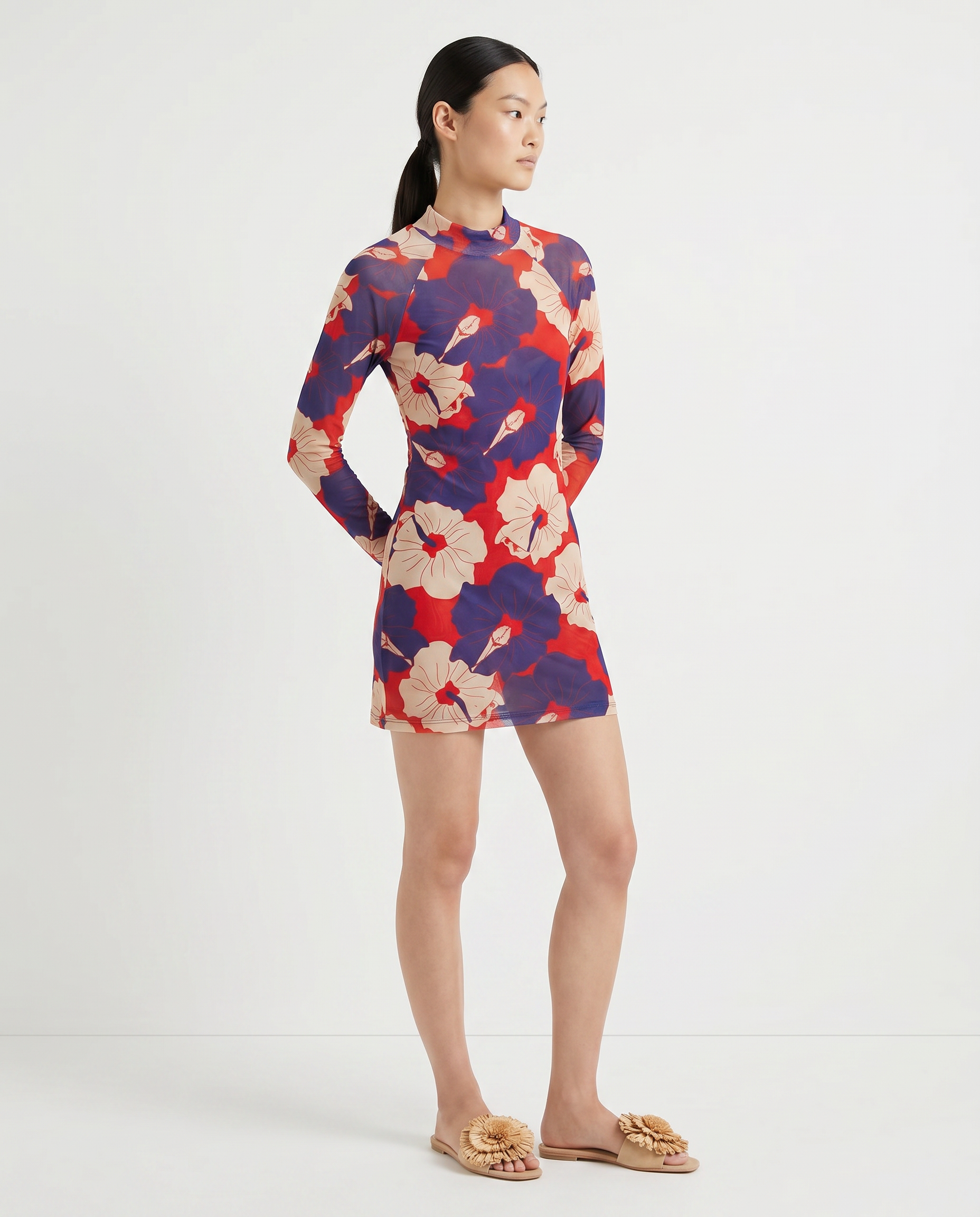 Purple and Red Poli Nation Mini Dress