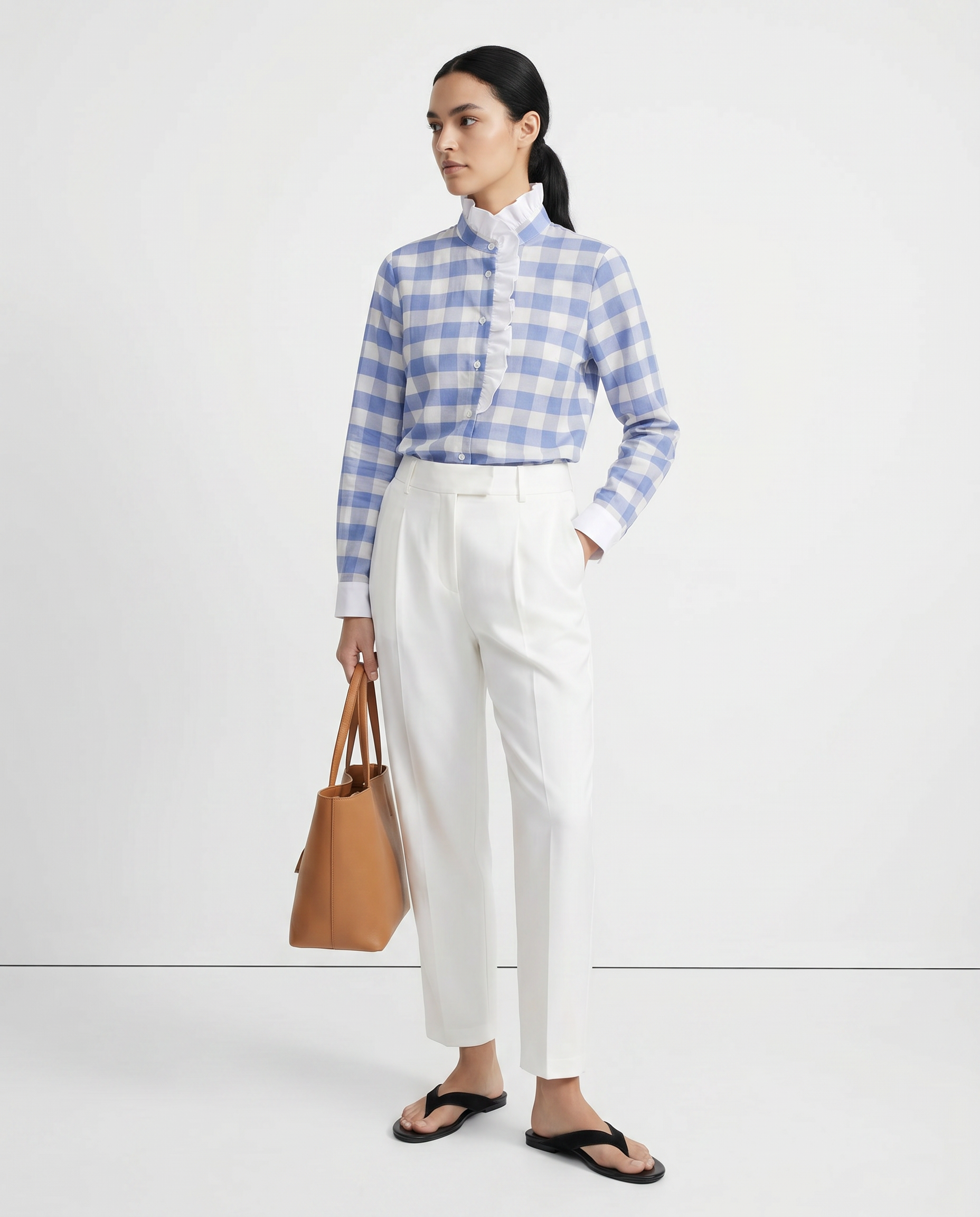 Olivia Mega Vichy Saphire Blouse