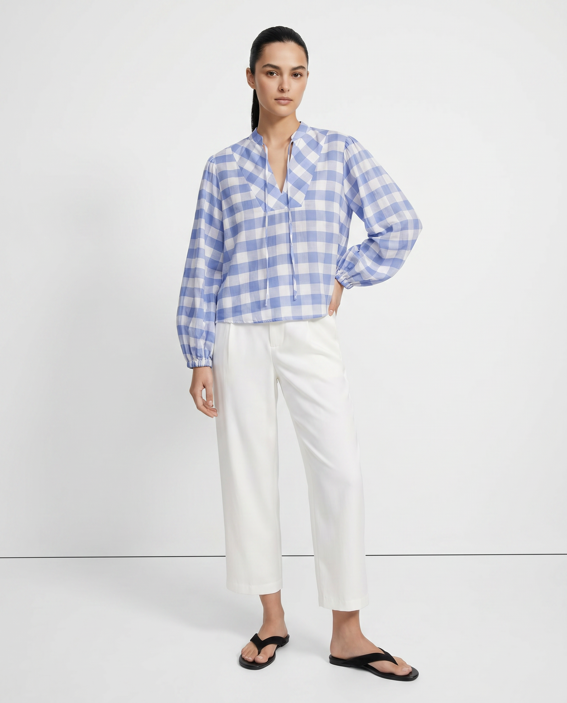 Charline Mega Vichy Saphire Blouse