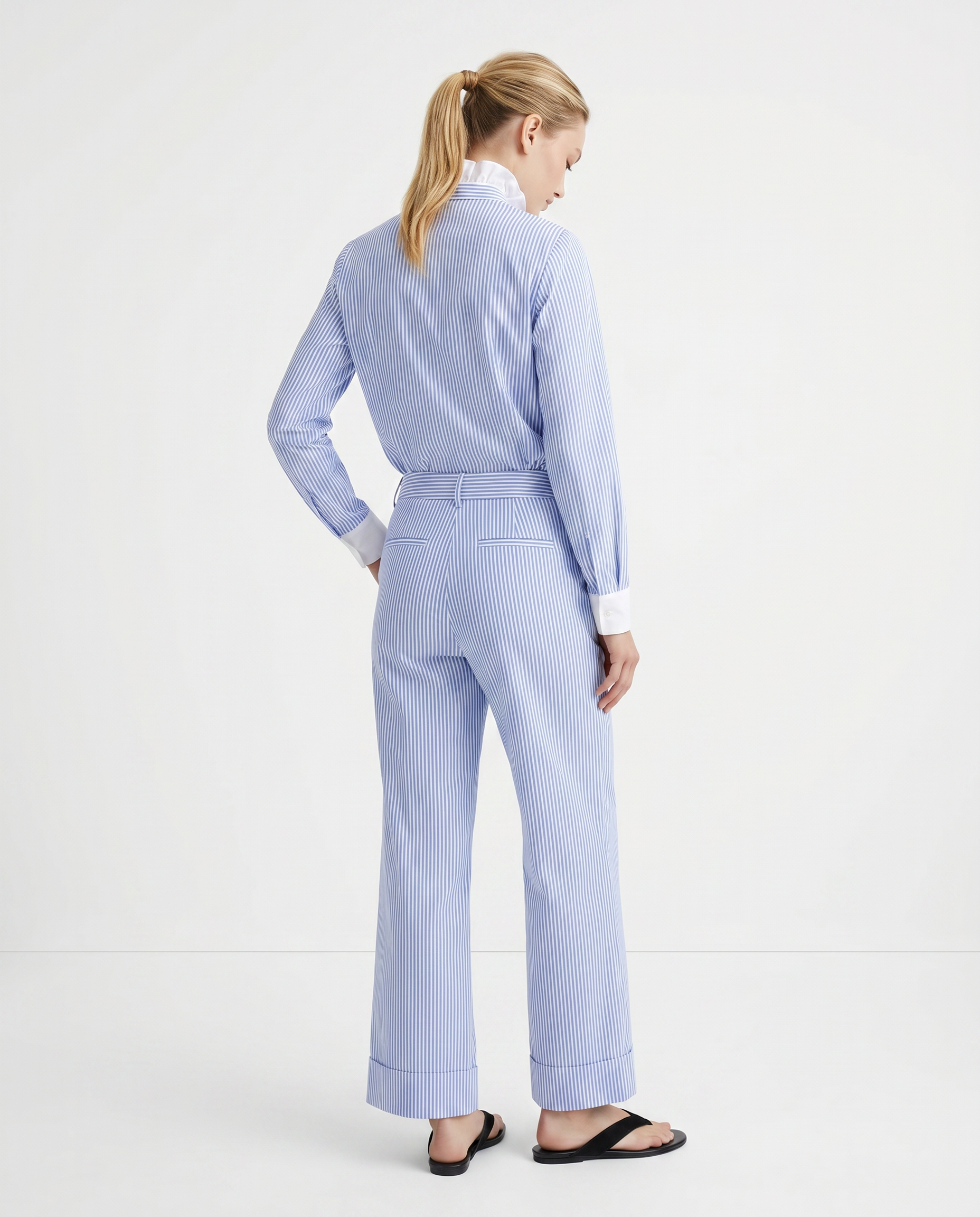 Olivia Stripes Ciel Blue Blouse