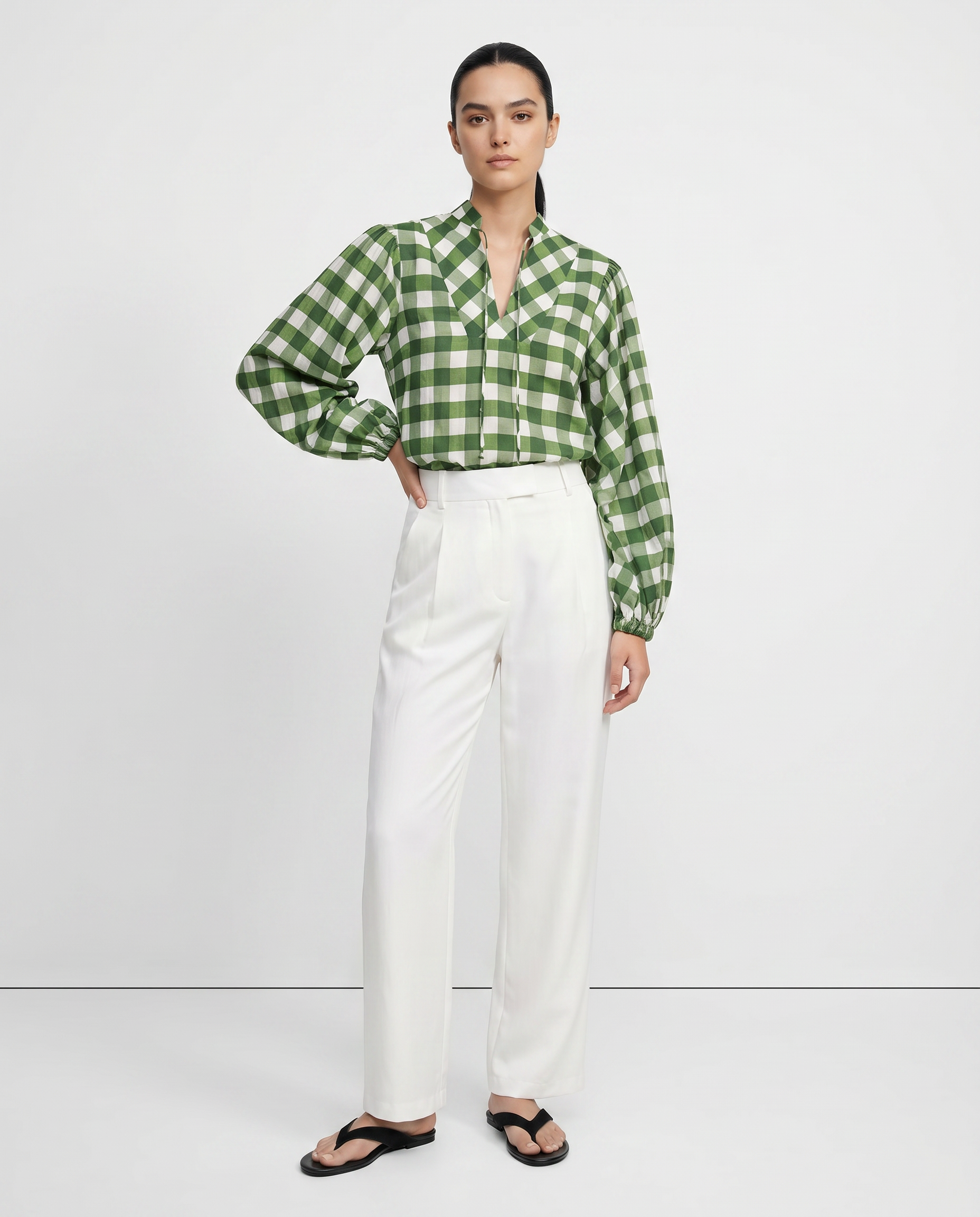 Charline Mega Vichy Fern Blouse