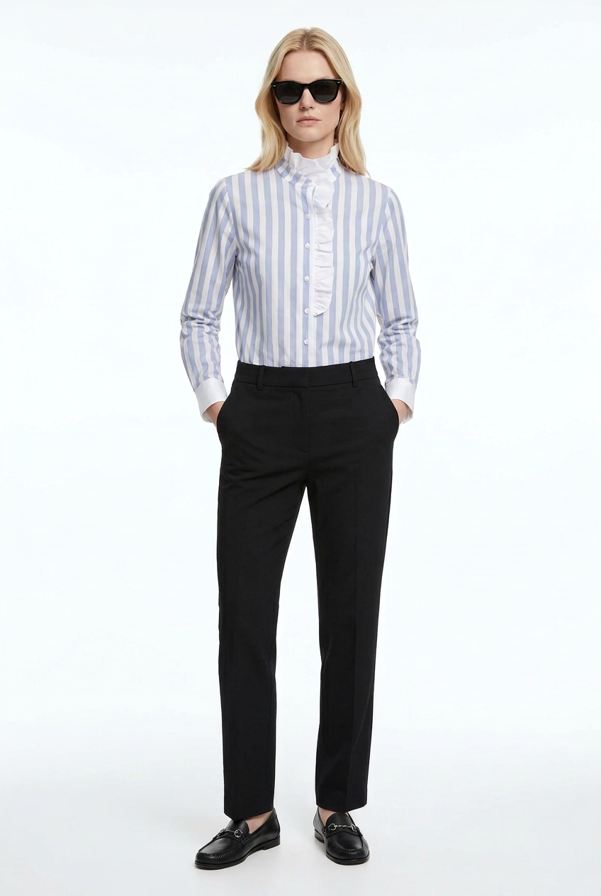 Olivia Mega Stripes Ciel Blue Blouse