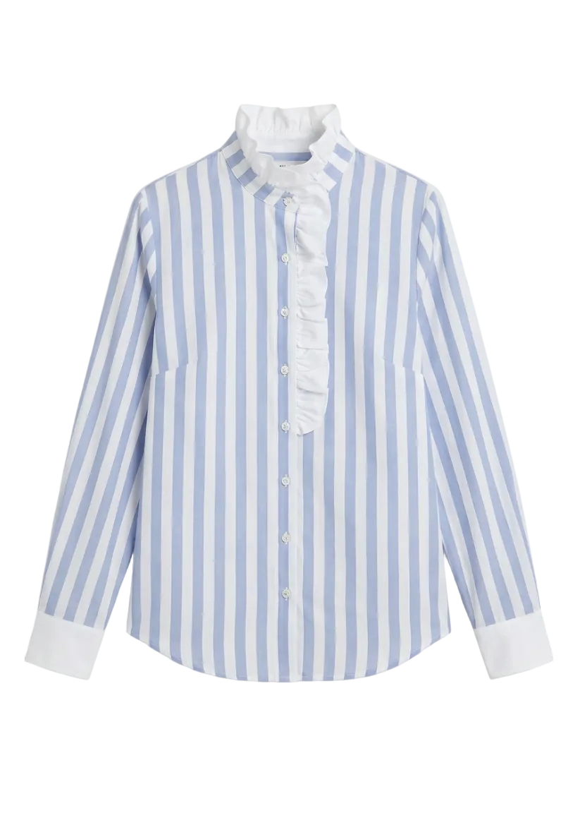 Olivia Mega Stripes Ciel Blue Blouse