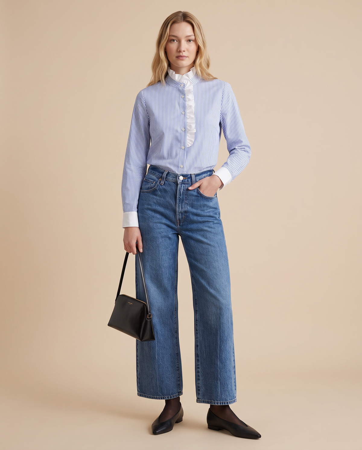 Olivia Stripes Ciel Blue Blouse