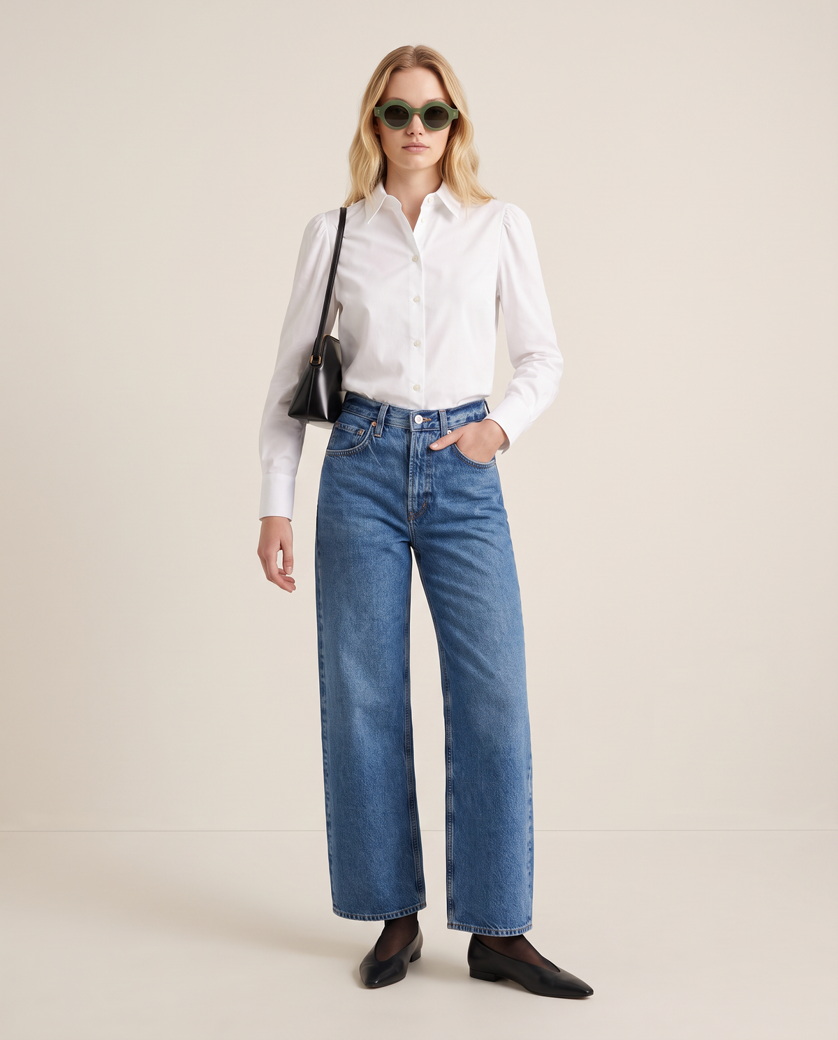 Bow Collar Shirt White