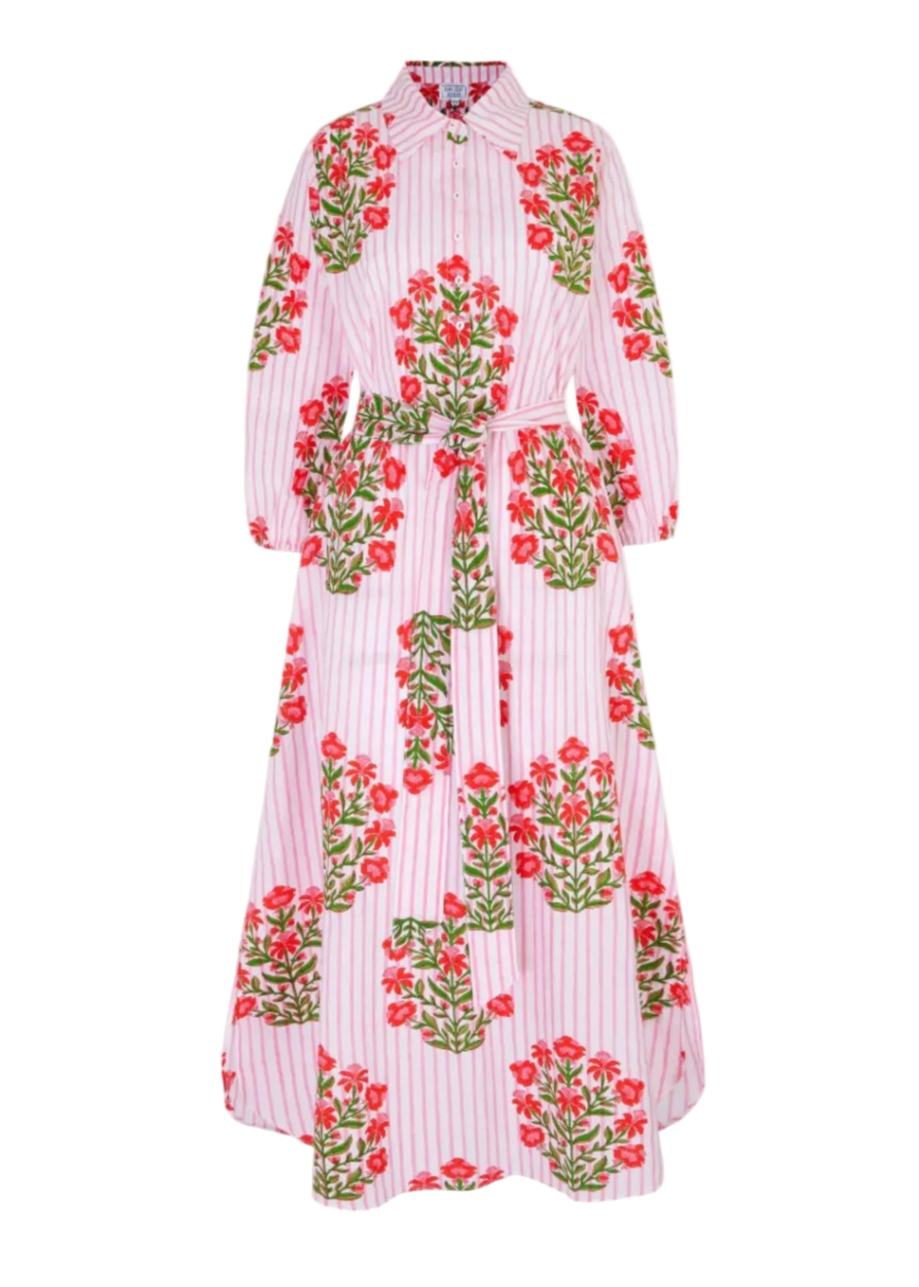 Corfu Dress Poppy Stripe