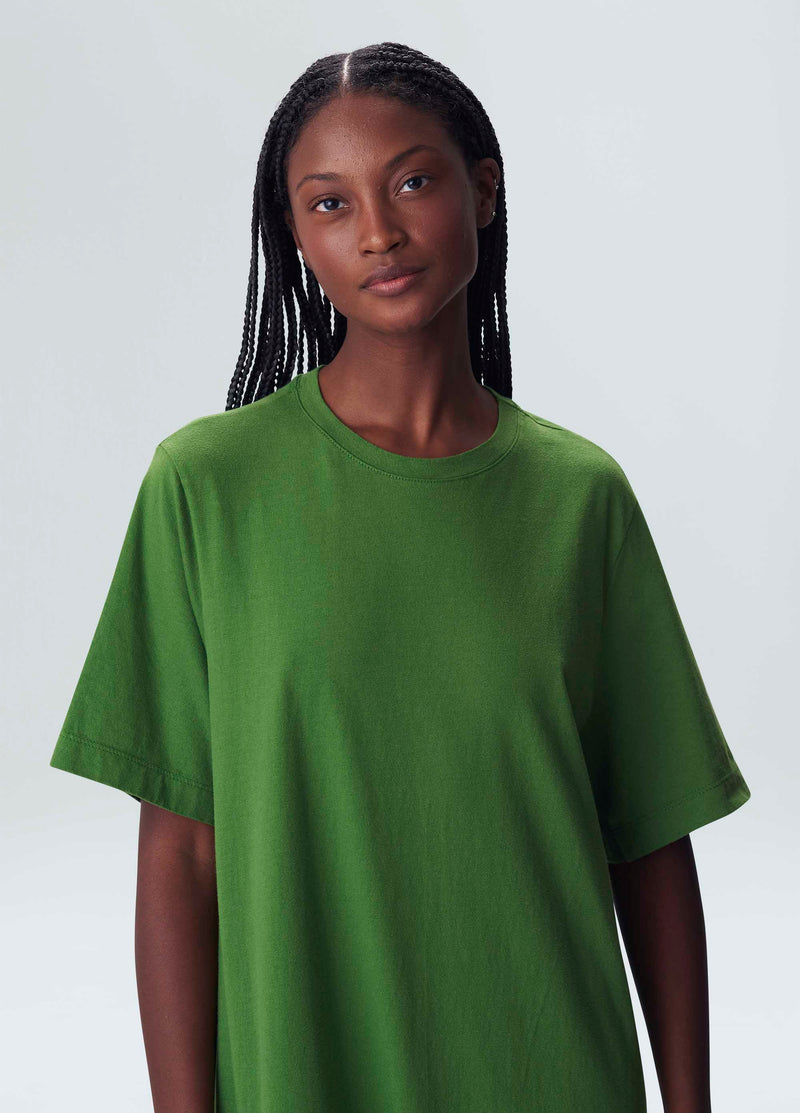 Osklen-Washed Long T-shirt Green Dress-Justbrazil