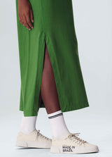 Osklen-Washed Long T-shirt Green Dress-Justbrazil
