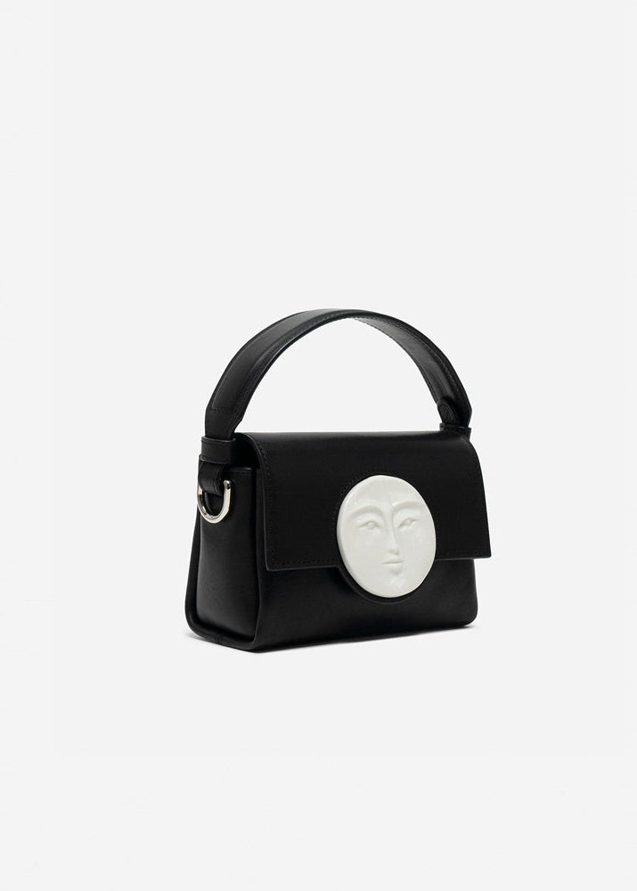 Flap Mini Moon Bag Black