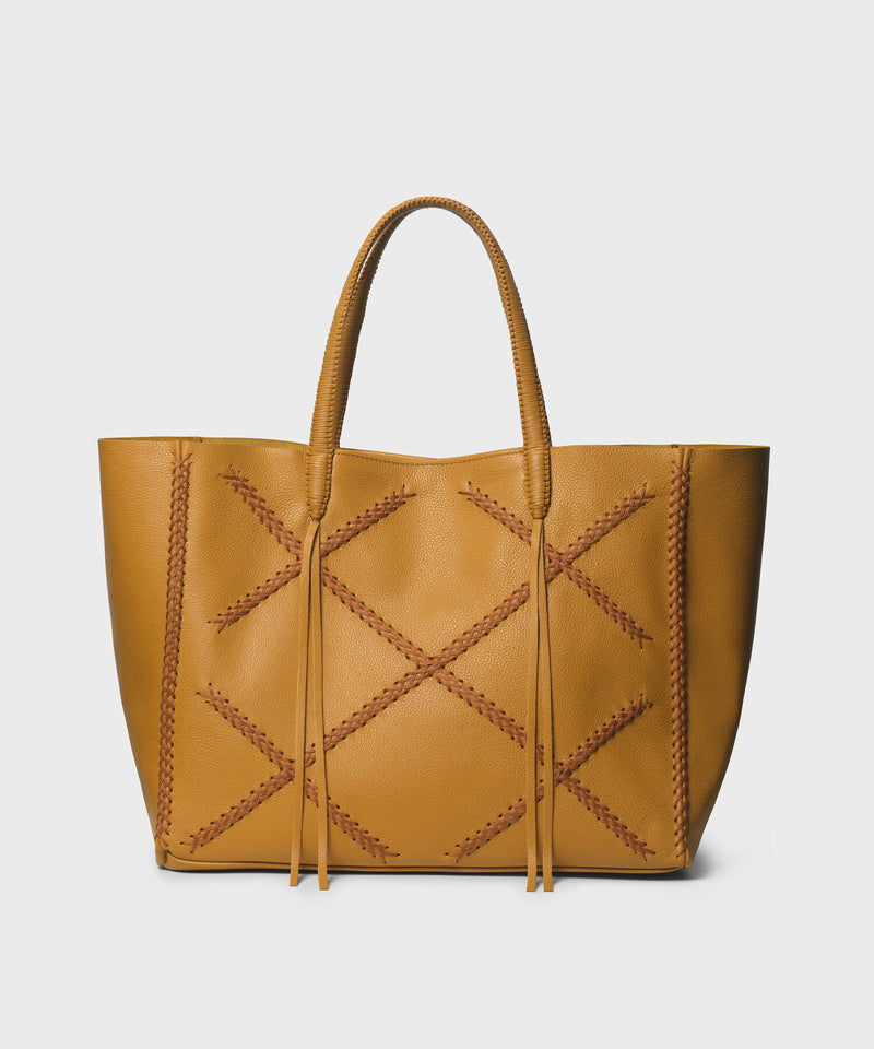 Cross Tote In Dijon Grained Leather