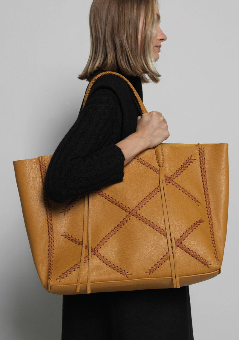 Cross Tote In Dijon Grained Leather