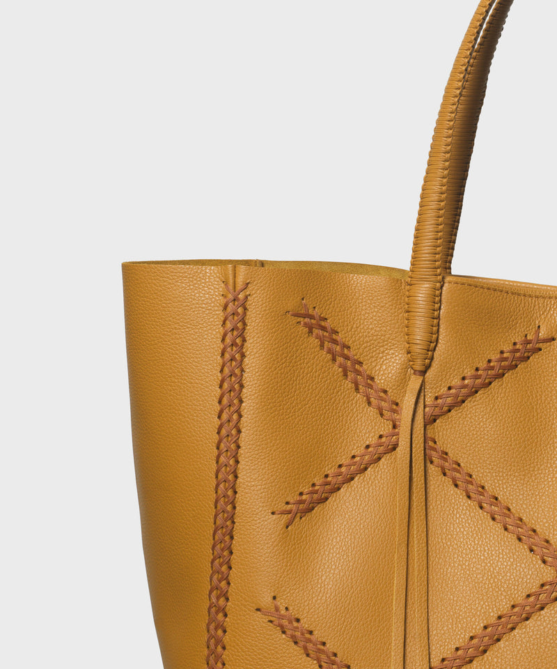 Cross Tote In Dijon Grained Leather