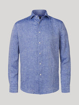 Antonio Melange Blue Linen Shirt