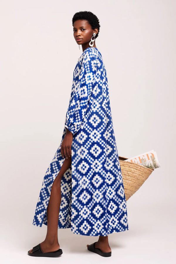 Kleed-Dorcas Blue Kaftan-Justbrazil