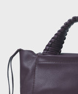 Top Handle Bag 22 In Plum Grained Leather