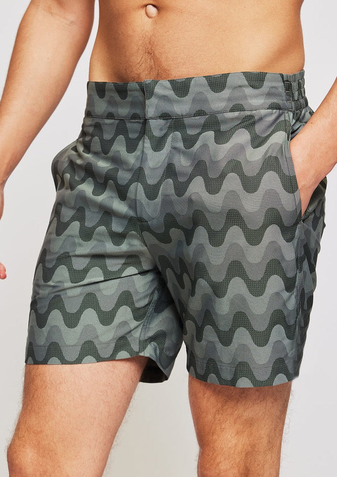 Sport Swim Shorts Jacquard Green Haze Copacabana Print