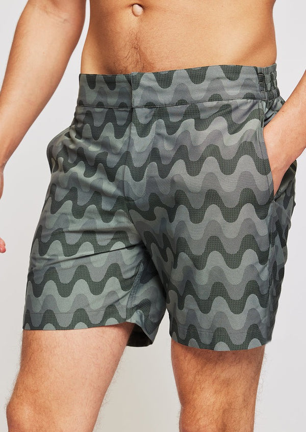 Sport Swim Shorts Jacquard Green Haze Copacabana Print