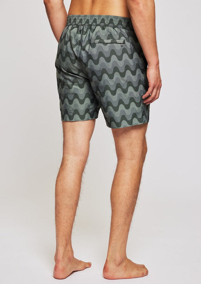 Sport Swim Shorts Jacquard Green Haze Copacabana Print