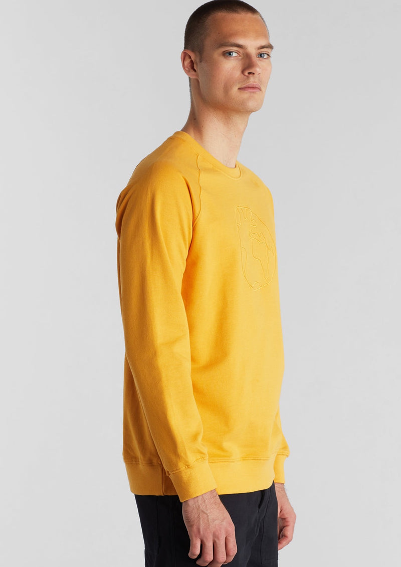 DEDICATED SS22-MALMOE GLOBE YELLOW SWEATSHIRT-JUSTRAZIL