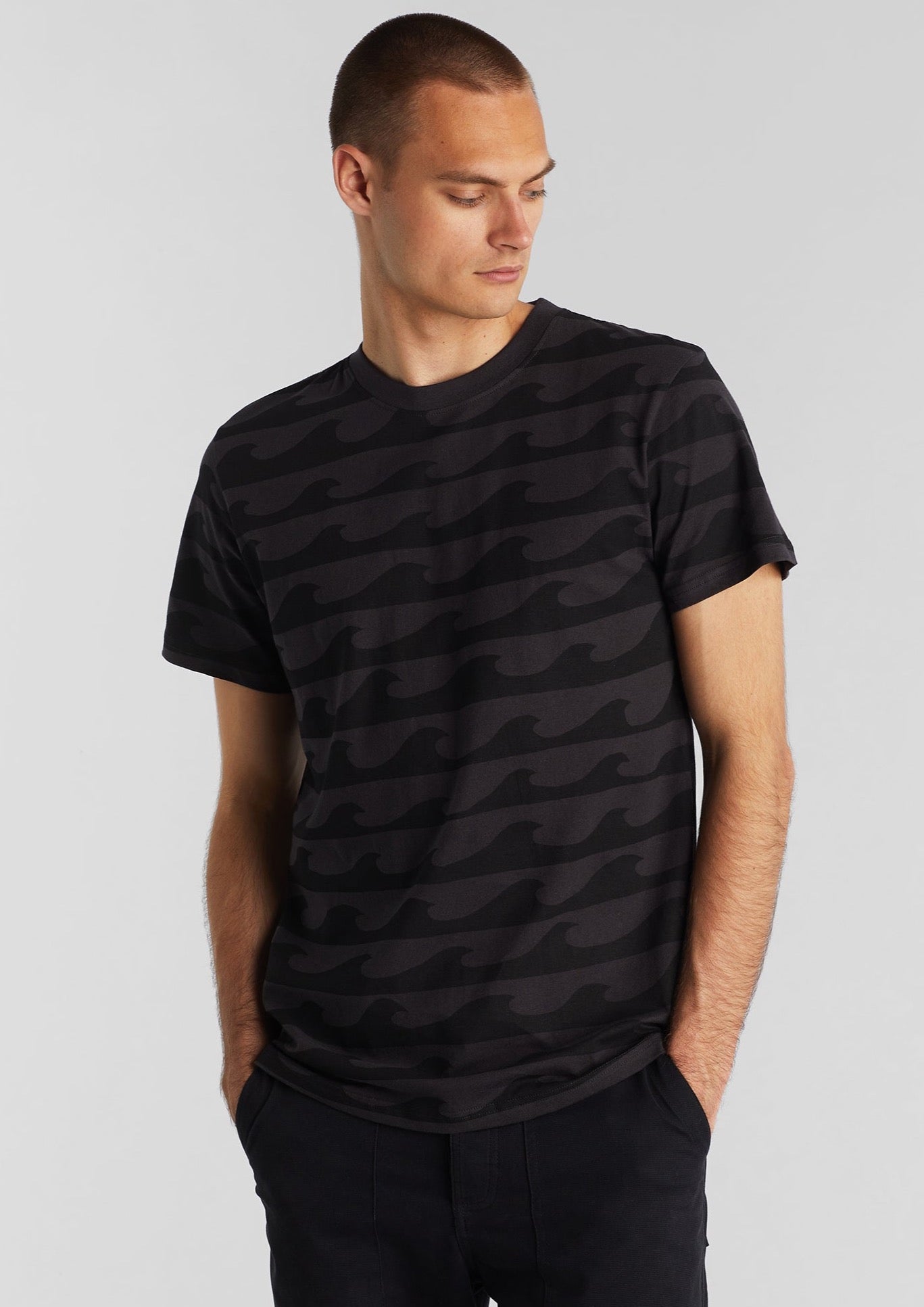 DEDICATED SS22-WAVES CHARCOAL T-SHIRT-JUSTBRAZIL