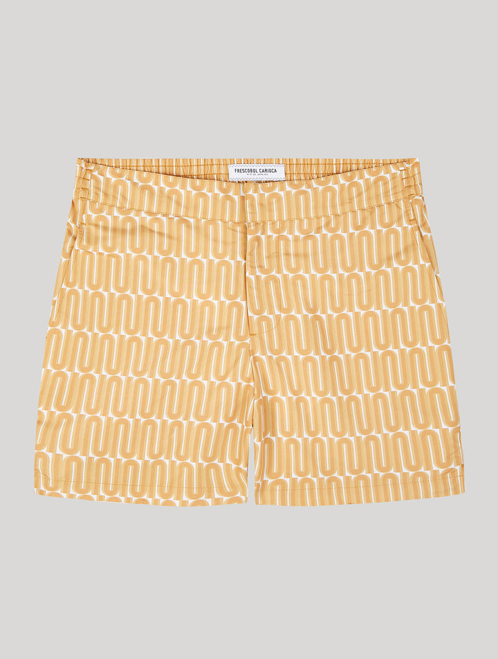 Classic Swim Shorts A Névoa Print Amber Gold