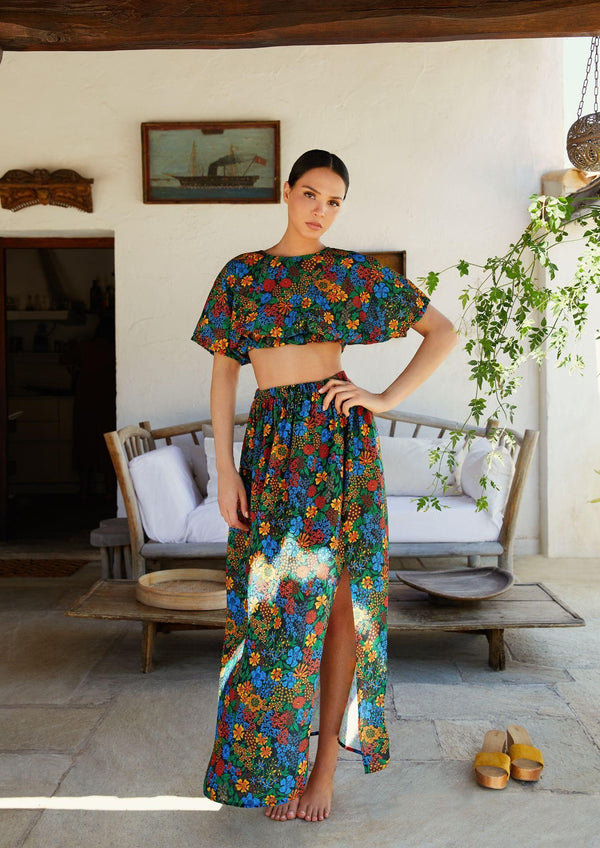 Wildwood-Ouarzazate Floral Bunch Crop Top-Justbrazil