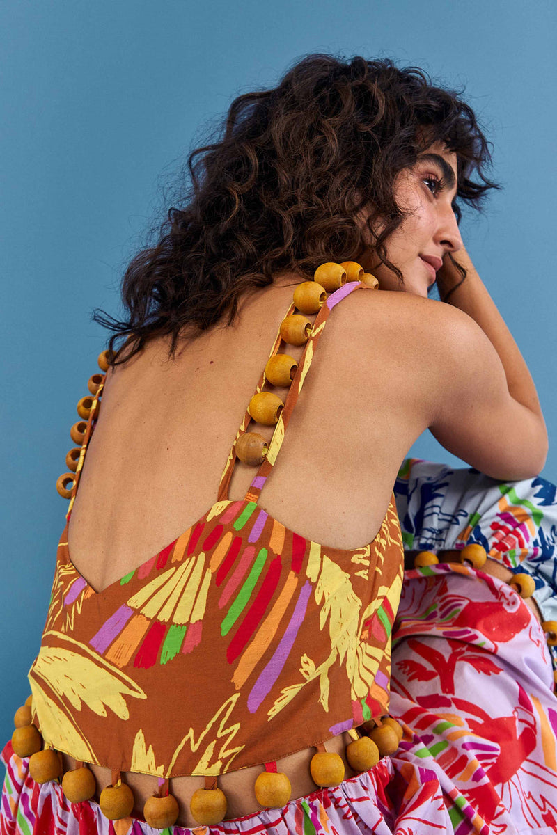 Mixed Color Birds Balls Dress