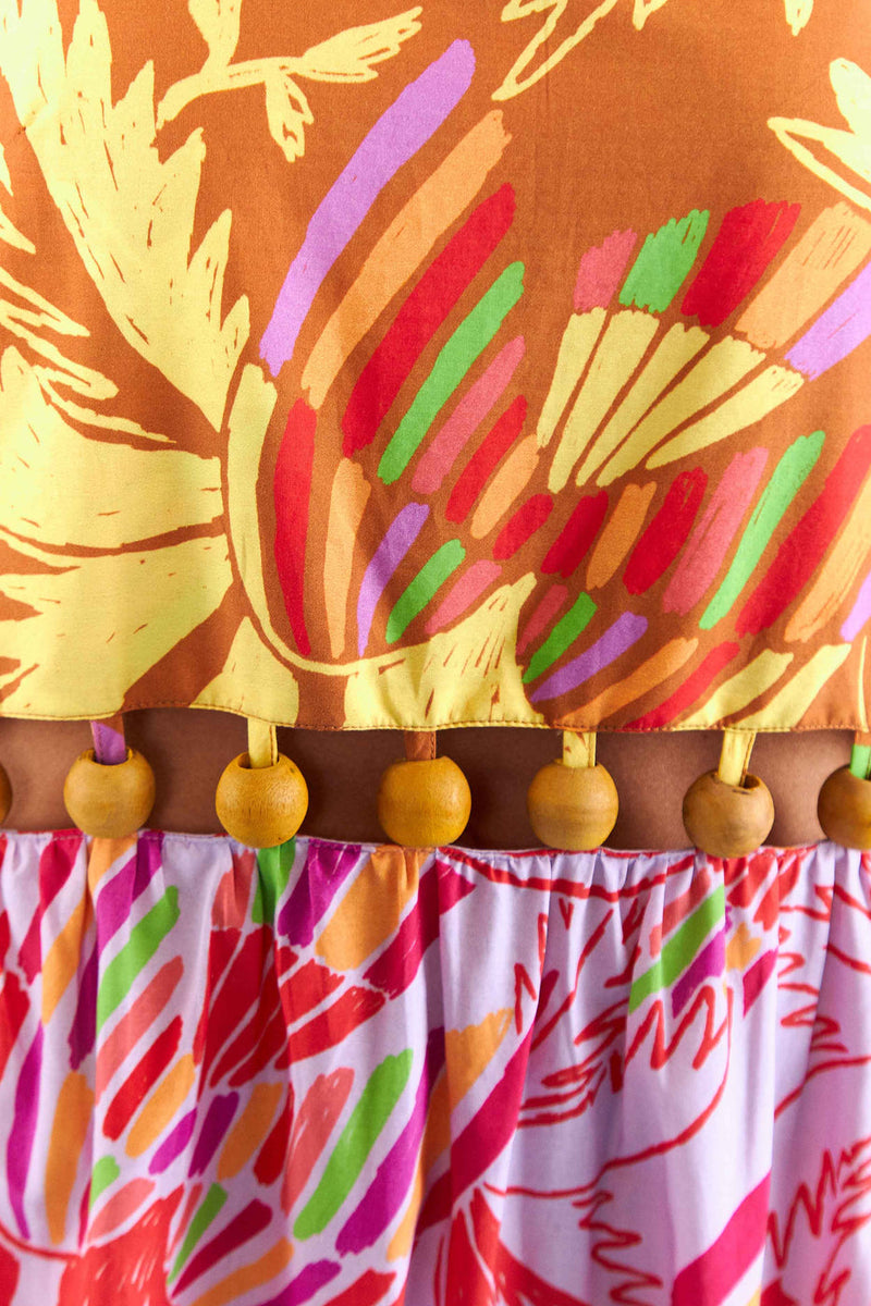 Mixed Color Birds Balls Dress