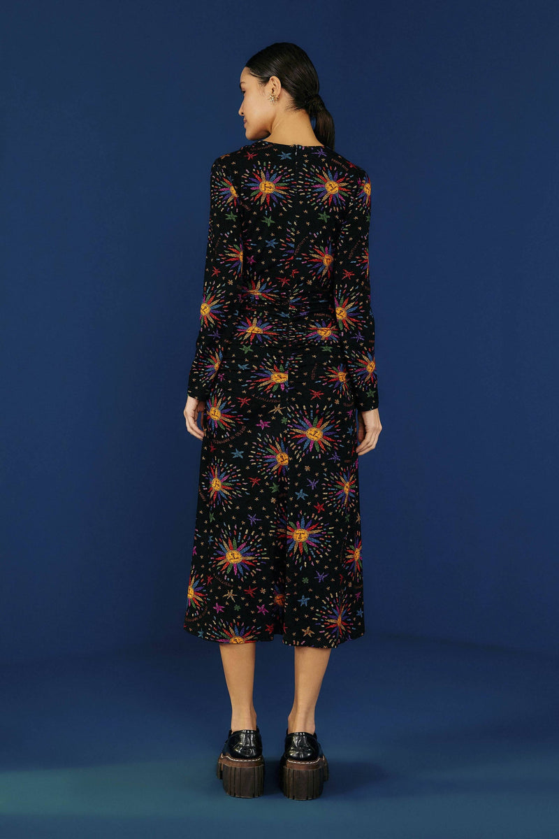 FARM RIO-DRESS-RAINBOW SUNS MIDI DRESS-JUST BRAZIL