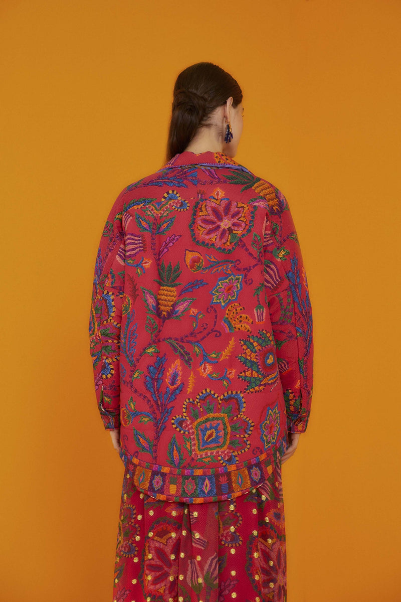 FARM RIO-JACKET-MIXED PRINTS TAPESTRY REVERSIBLE JACKET-JUST BRAZIL