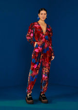FARM RIO-JUMPSUIT-SNAKE GARDEN RED JUMPSUIT-JUST BRAZIL