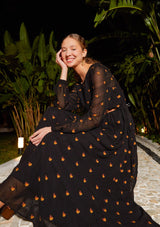FARM RIO-DRESS-LUREX BANANAS EMBROIDERED MIDI DRESS-JUST BRAZIL