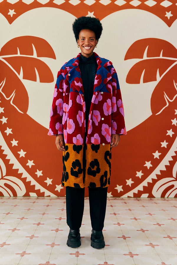 Farm Rio-Mixed Leopards Fleece Coat-Justbrazil