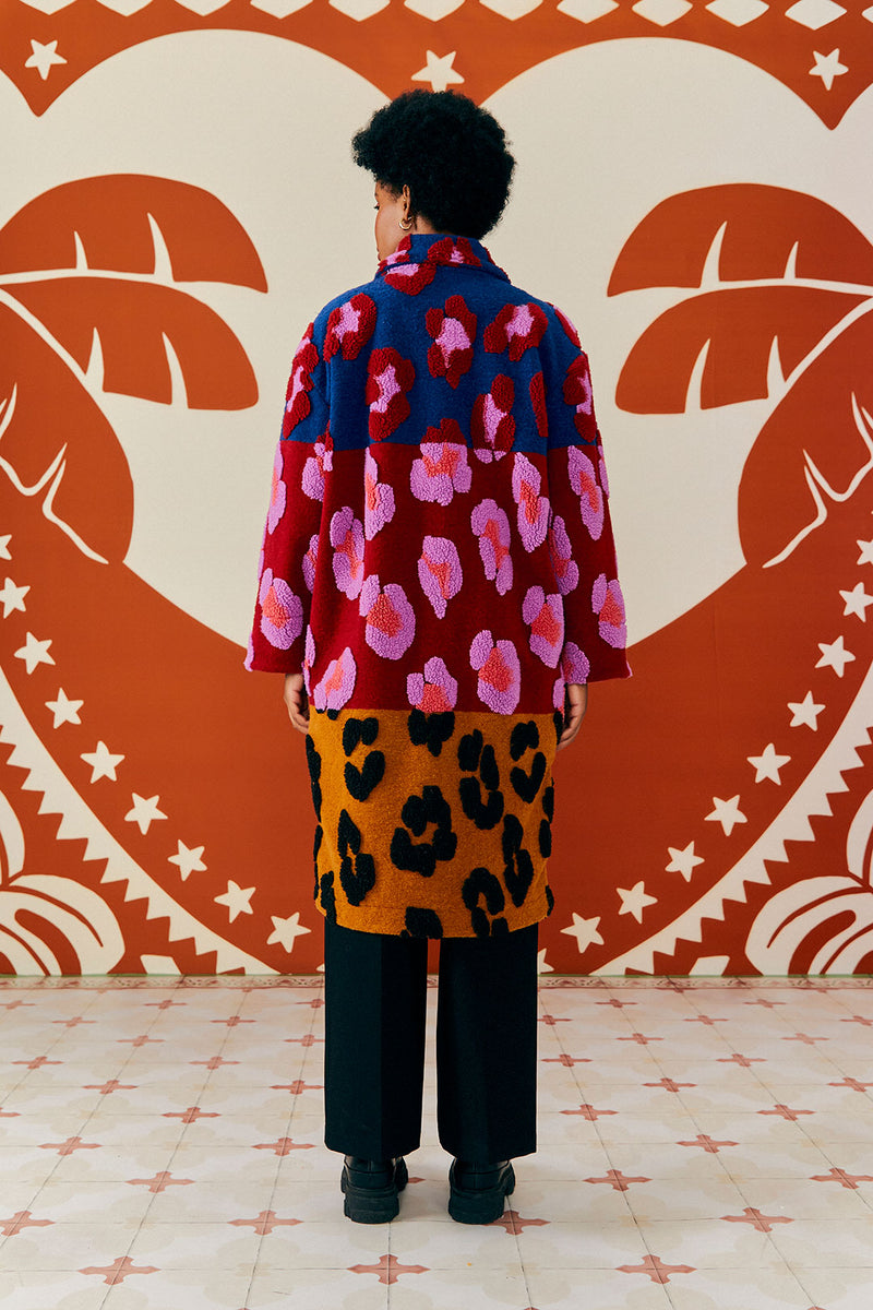 Farm Rio-Mixed Leopards Fleece Coat-Justbrazil