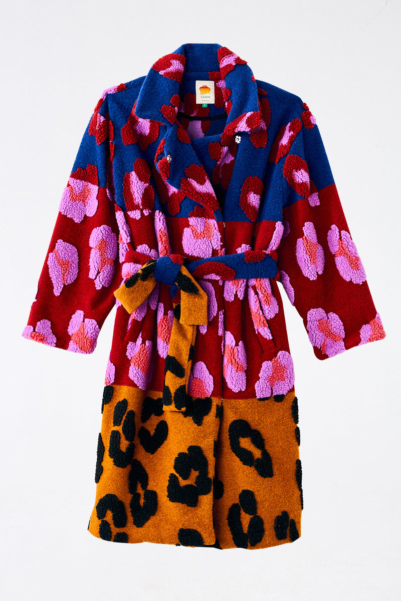Farm Rio-Mixed Leopards Fleece Coat-Justbrazil