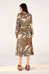 FARM RIO-DRESS-SAND YAWANAWA VANAHU LENZIN ECOVER VISCOSE DRESS-JUST BRAZIL