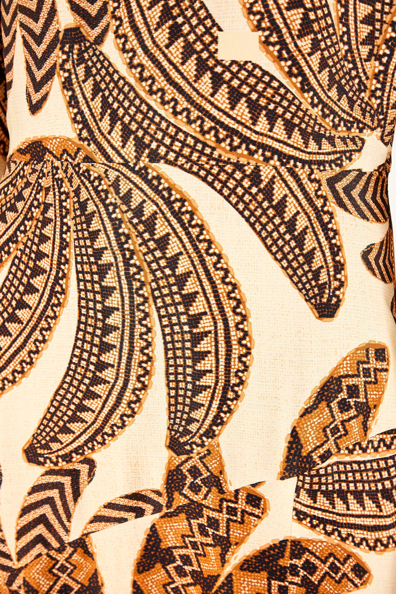 FARM RIO-DRESS-SAND YAWANAWA VANAHU LENZIN ECOVER VISCOSE DRESS-JUST BRAZIL