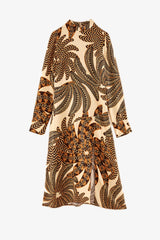 FARM RIO-DRESS-SAND YAWANAWA VANAHU LENZIN ECOVER VISCOSE DRESS-JUST BRAZIL