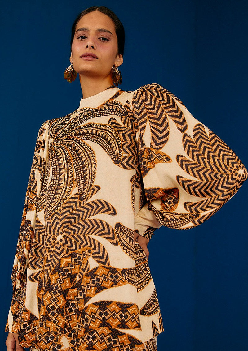 FARM RIO-BLOUSE-SAND YAWANAWA BANANA BLOUSE-JUST BRAZIL