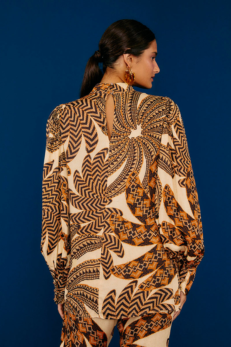 FARM RIO-BLOUSE-SAND YAWANAWA BANANA BLOUSE-JUST BRAZIL