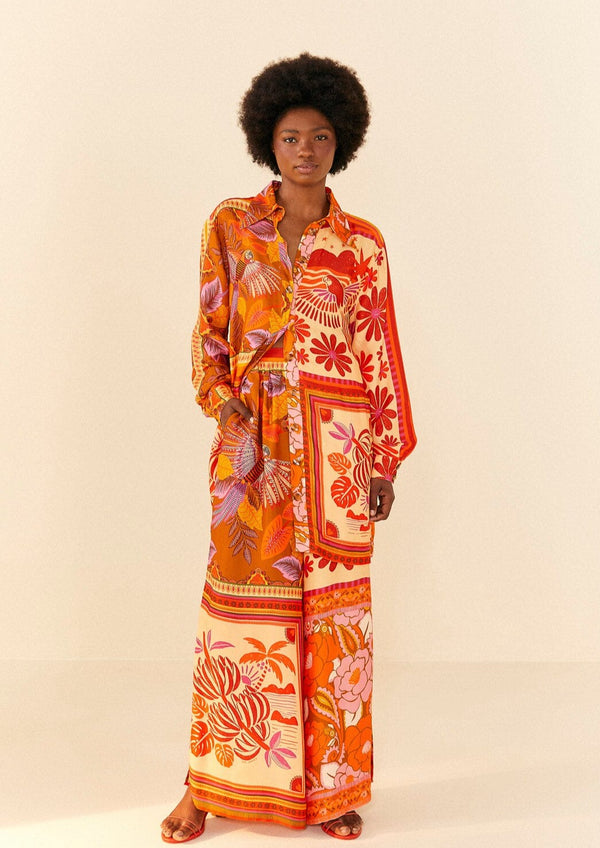 Farm Rio-Forest Mixed Scarves Chemise-Justbrazil