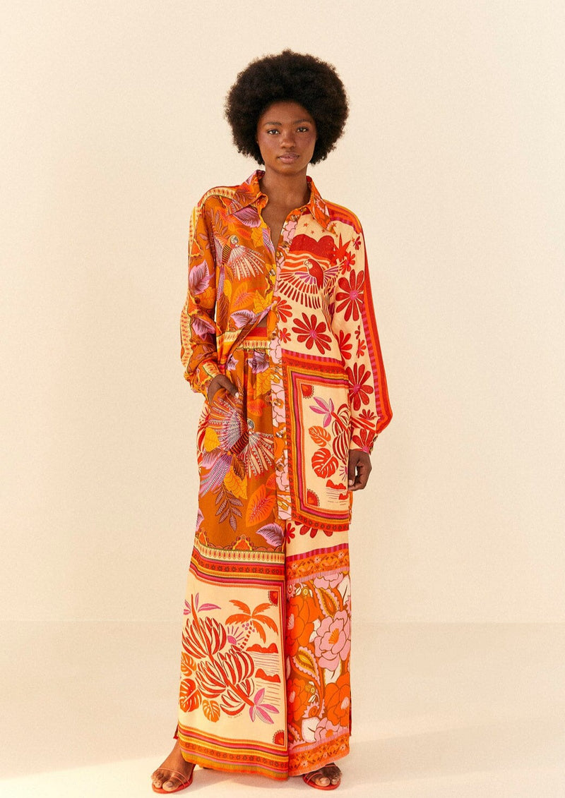Farm Rio-Forest Mixed Scarves Chemise-Justbrazil