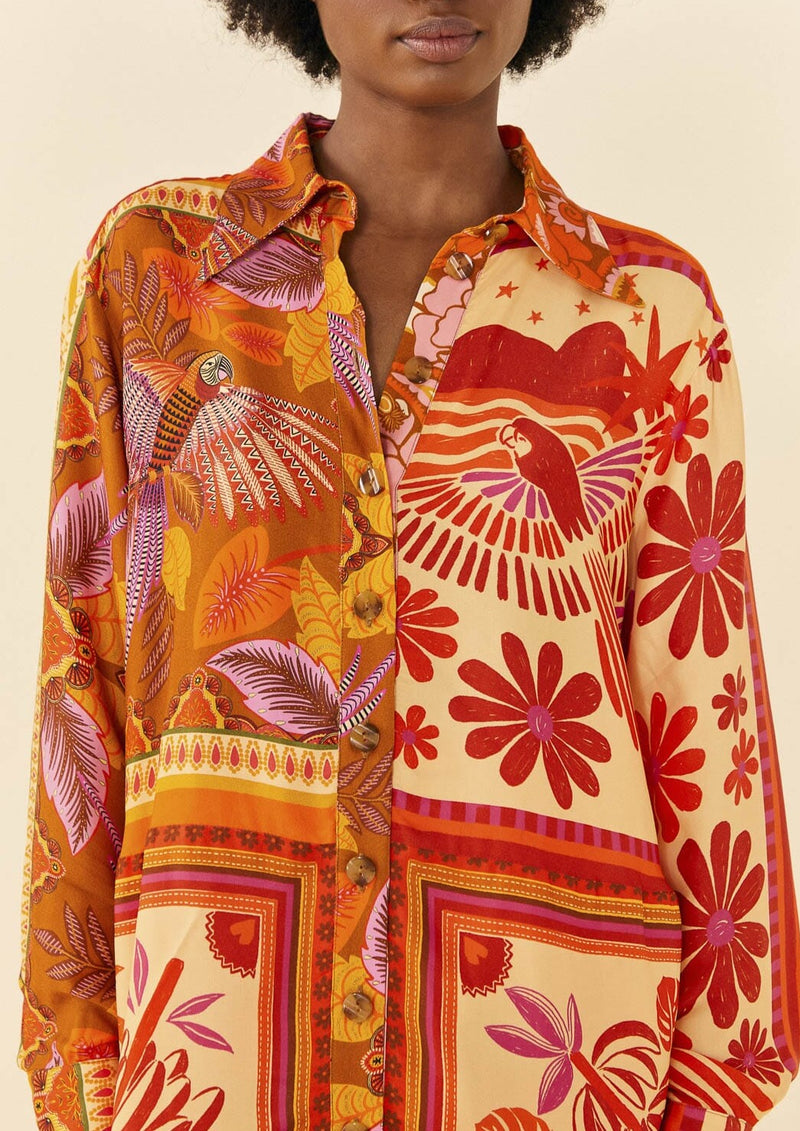 Farm Rio-Forest Mixed Scarves Chemise-Justbrazil