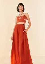 Farm Rio-Brown Wide Leg Pants-Justbrazil